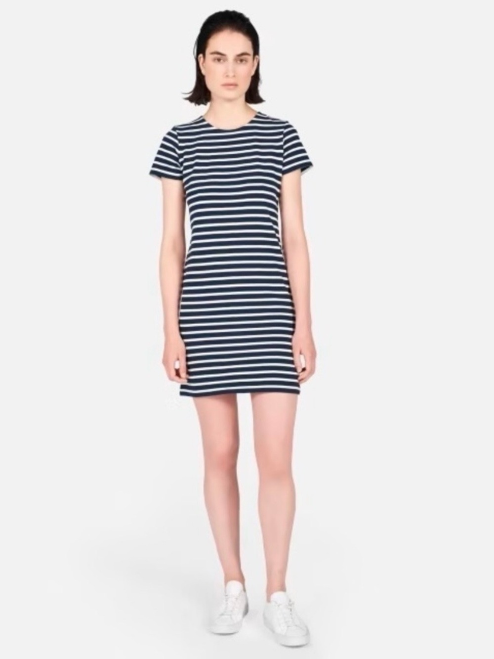 Everlane The Gia Striped Cotton Mini Dress Blue White Short Sleeve Women’s S